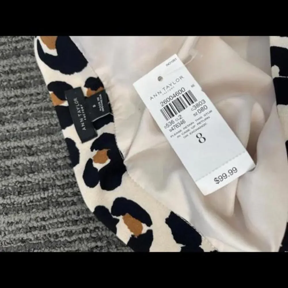 NWT New Ann Taylor Leopard Print Midi Skater Skirt size 8 - Picture 5 of 5